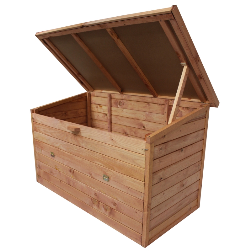 Gartenbox 128x77x72cm Auflagenbox Holz Truhe Gartentruhe Holzkiste